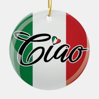 Italiaanse Ciao Italiaanse vlag Heart Design Keramisch Ornament