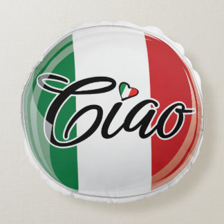 Italiaanse Ciao Italiaanse vlag Heart Design Rond Kussen