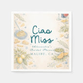 Italiaanse Ciao Miss Bruiloftsfeest Servet (Voorkant)