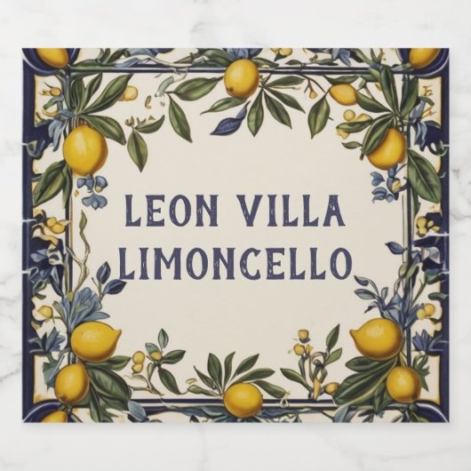 Italiaanse citroen aangepaste naam citroenolie of  likeurfles etiket (Enkel label)