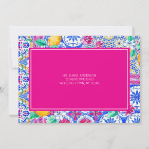 Italiaanse citroen aquarel platte bedankkaart