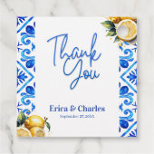 Italiaanse citroen bedankt huwelijksgunst bedankjes labels (Achterkant)