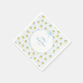 Italiaanse citroen blauwe strik bruidsfeest papier servet (Hoek)