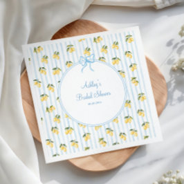 Italiaanse citroen blauwe strik bruidsfeest papier servet