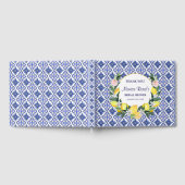 Italiaanse citroen blauwe tegels bruidsdouche dank gastenboek (Volledig)