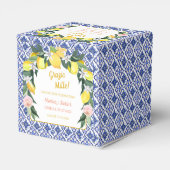 Italiaanse citroen blauwe tegels Dank je wel Bruid Bedankdoosjes (Achterkant)