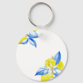 Italiaanse citroen bloemige bruidsdouche uitnodigi sleutelhanger (Achterkant)