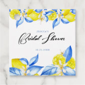 Italiaanse citroen bloemige bruidsshower uitnodigi bedankjes labels (Voorkant)