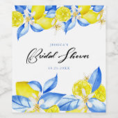 Italiaanse citroen bloemige bruidsshower wijn etiket (Enkel label)