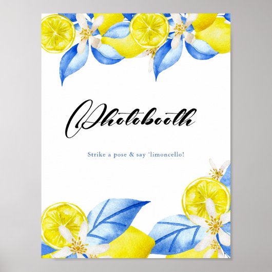 Italiaanse citroen bloemige bruiloftsshower fotoho poster (Voorkant)