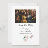 Italiaanse citroen botanische trouwfoto QR-code Save The Date (Voorkant)