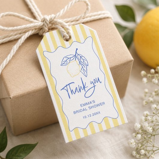 Italiaanse citroen bruidsdouche bedankt cadeaulabel