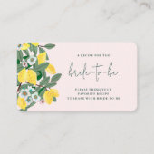 Italiaanse citroen bruidsdouche deel een recept informatiekaartje (Voorkant)