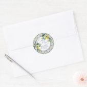 Italiaanse citroen bruidsdouche ronde sticker (Envelop)