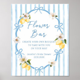 Italiaanse citroen bruidsfeest bloem bar poster