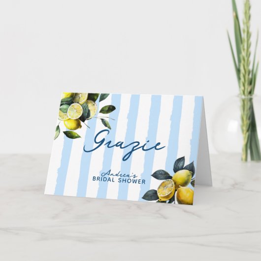 Italiaanse citroen bruiloft bedankkaart (Voorkant)