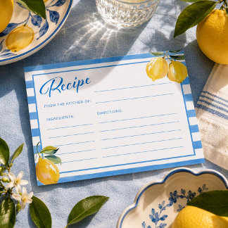 Italiaanse citroen bruiloftsrecepten kaartjes briefkaart