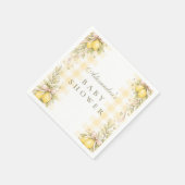 Italiaanse citroen geruite babyshower servet (Hoek)