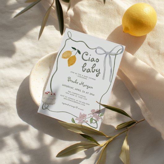 Italiaanse citroen geslacht neutrale babyshower kaart