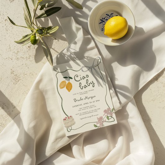 Italiaanse citroen geslacht neutrale babyshower kaart