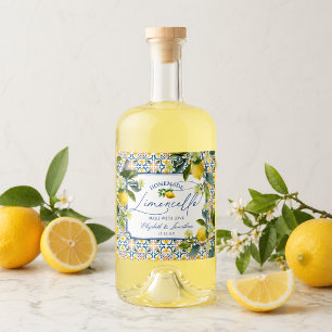Italiaanse Citroen Limoncello Likeurfles Etiket
