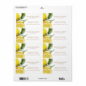 Italiaanse Citroen Minimalistische Modern Etiket (Full Sheet)