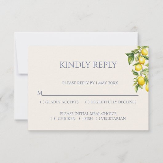 Italiaanse citroen RSVP kaart (Voorkant)