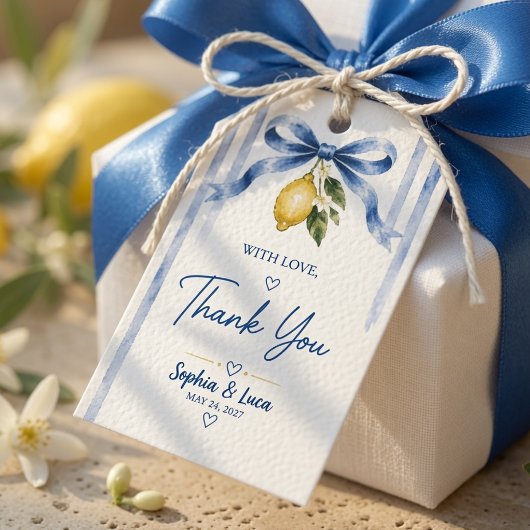Italiaanse citroen trouw elegant cadeaulabel