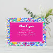 Italiaanse citroen waterverf platte bedankkaart (Staand voorkant)