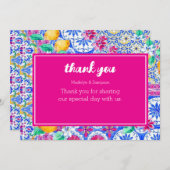 Italiaanse citroen waterverf platte bedankkaart (Voorkant / Achterkant)