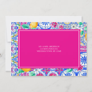 Italiaanse citroen waterverf platte bedankkaart