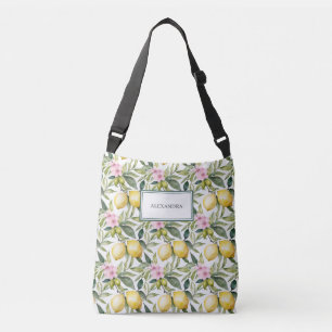 Italiaanse citroenbloesem Mediterrane Waterverf Crossbody Tas