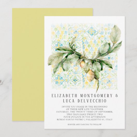 Italiaanse citroenboomgaard | Boho botanische brui Kaart (Voorkant / Achterkant)
