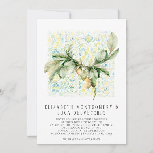 Italiaanse citroenboomgaard | Boho botanische uitn Save The Date (Voorkant)