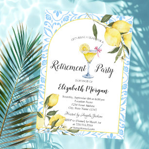 Italiaanse citroenen blauwe cocktail pensioen kaart