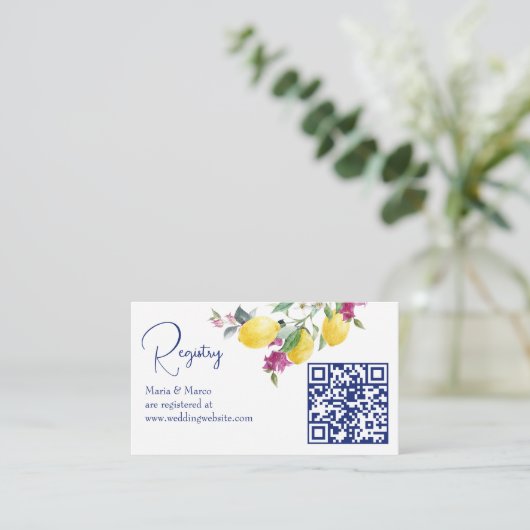 Italiaanse citroenen bougainvillea citrus cadeau r informatiekaartje (Staand voorkant)