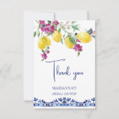 Italiaanse citroenen bougainvillea citrus vrijgeze bedankkaart (Voorkant)