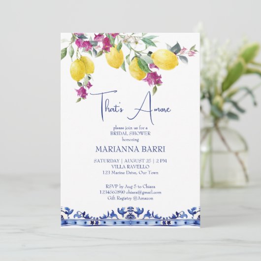 Italiaanse citroenen bougainvillea citrus vrijgeze kaart (Staand voorkant)