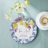 Italiaanse citroenen bougainvillea citrus vrijgeze papieren bordje