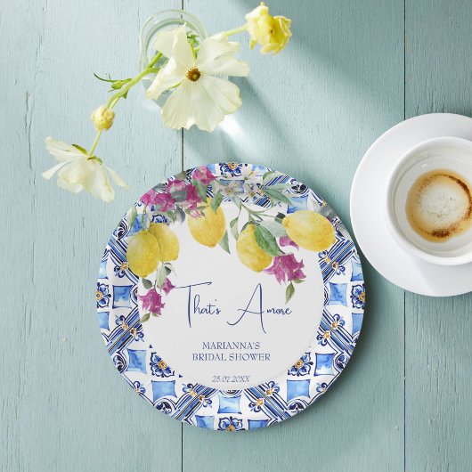 Italiaanse citroenen bougainvillea citrus vrijgeze papieren bordje