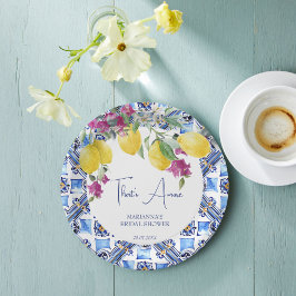 Italiaanse citroenen bougainvillea citrus vrijgeze papieren bordje