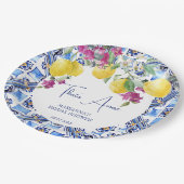 Italiaanse citroenen bougainvillea citrus vrijgeze papieren bordje (Gekanteld)