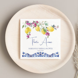 Italiaanse citroenen bougainvillea citrus vrijgeze servet