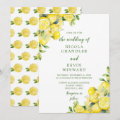 Italiaanse citroenen groen bruiloft kaart (Voorkant / Achterkant)