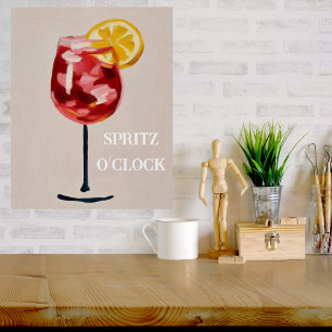 Italiaanse Cocktail Happy Hour Vintage Retro Abstr Perfect Poster
