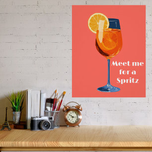 Italiaanse Cocktail Happy Hour Vintage Retro Abstr Perfect Poster