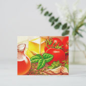 Italiaanse cokesvoedingsingrediënten Tomaten en Ba Briefkaart (Staand voorkant)