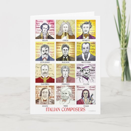 Italiaanse componisten begroetingskaart kaart (Voorkant)
