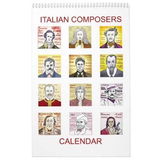 Italiaanse componistenkalender kalender (Hoes)