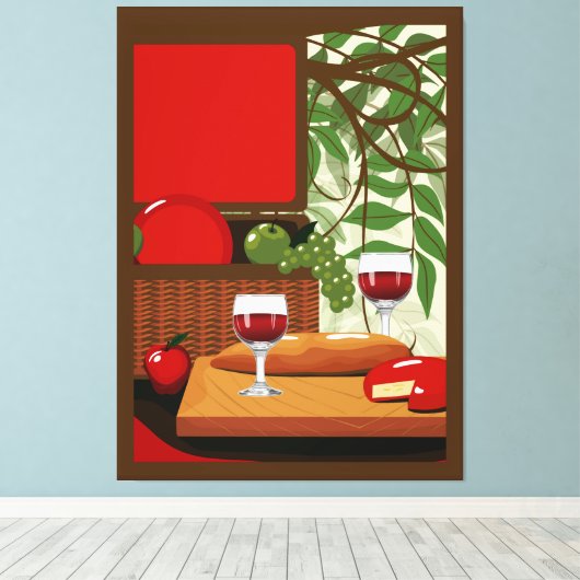 Italiaanse Cuisine Canvas Afdruk (Insitu (Houten vloer))